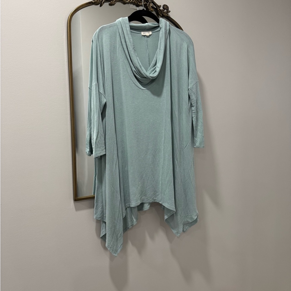 Silence + Noise Light Blue Cowl Neck Tunic